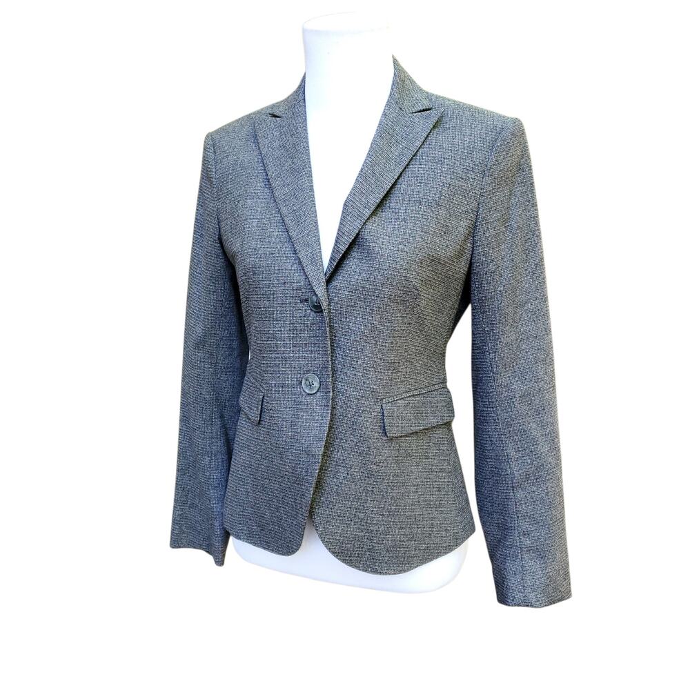 Theory Edynas Gray Wool Tweed Blazer Preppy Ivy Jacket Sz 2 - Picture 7 of 16